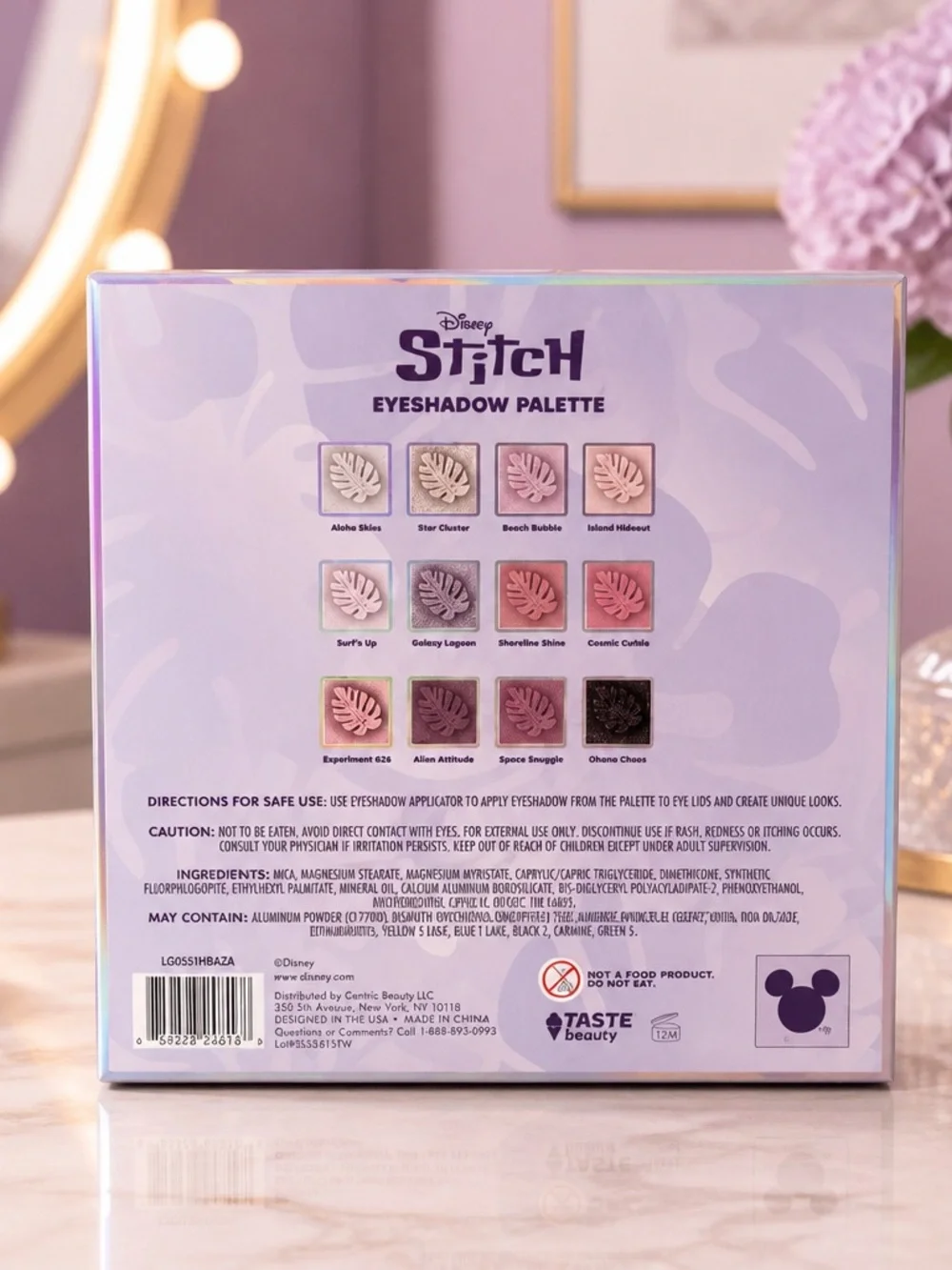 Disney Stitch & Angel Eyeshadow Palette 12 Colors Mirror